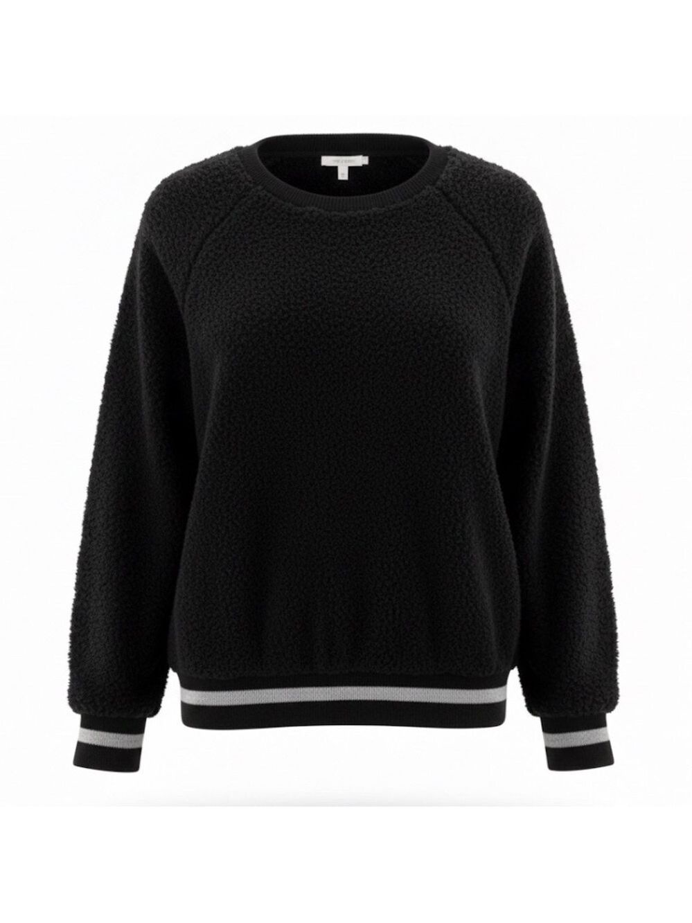 1. State Black Sherpa Pullover Sweater Small | Teddy Fleece Crewneck Cozy NWT